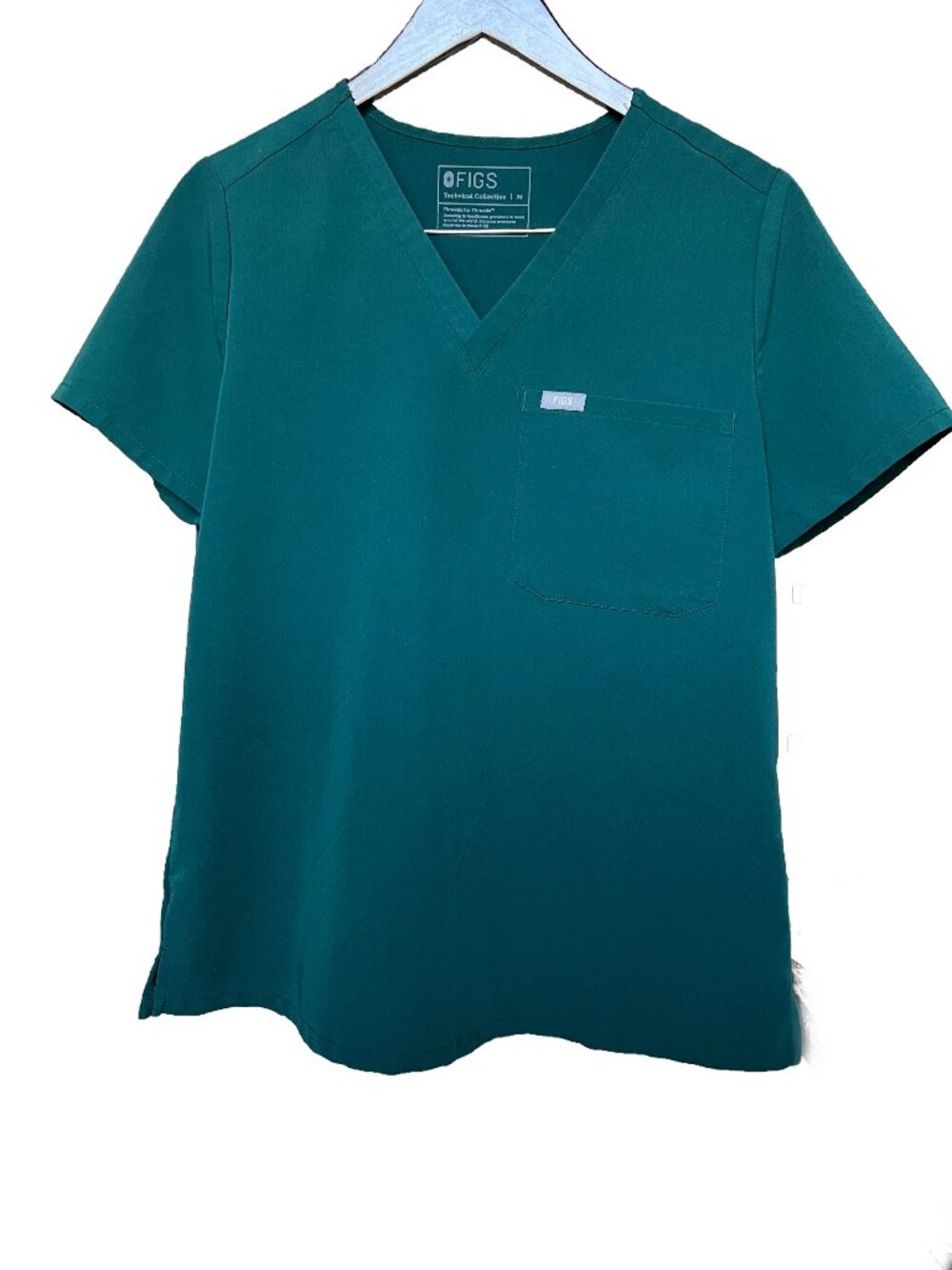 FIGS Catarina One Pocket Scrub Top Forest Green Medium